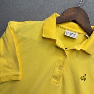 Masters Collection Polo Mens S Yellow Pique Cotton Golf Augusta National S/S